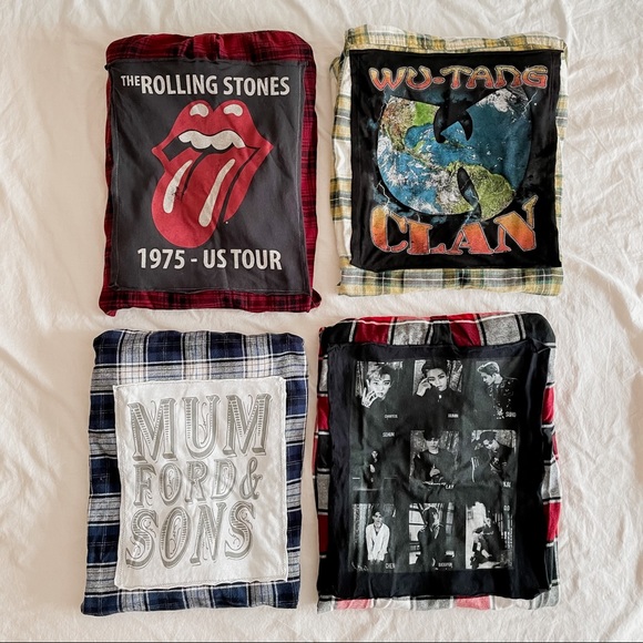 Hand Crafted Reworked Rock Band Tee Flannels - Picture 4 of 4